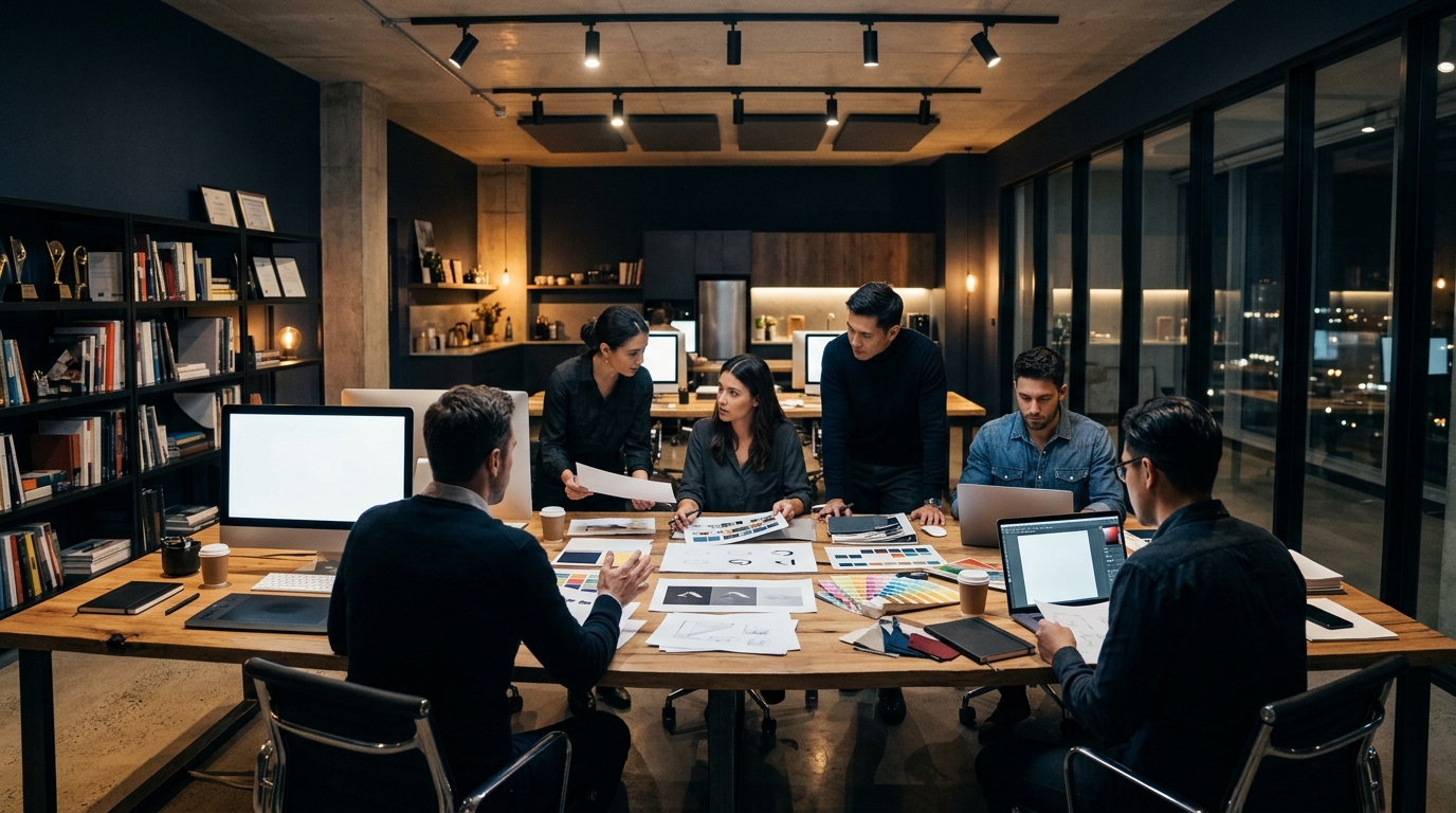 Techkey monk agency team collaborating on strategy