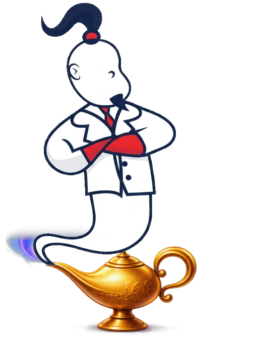 Techkey Monk Genie Mascot